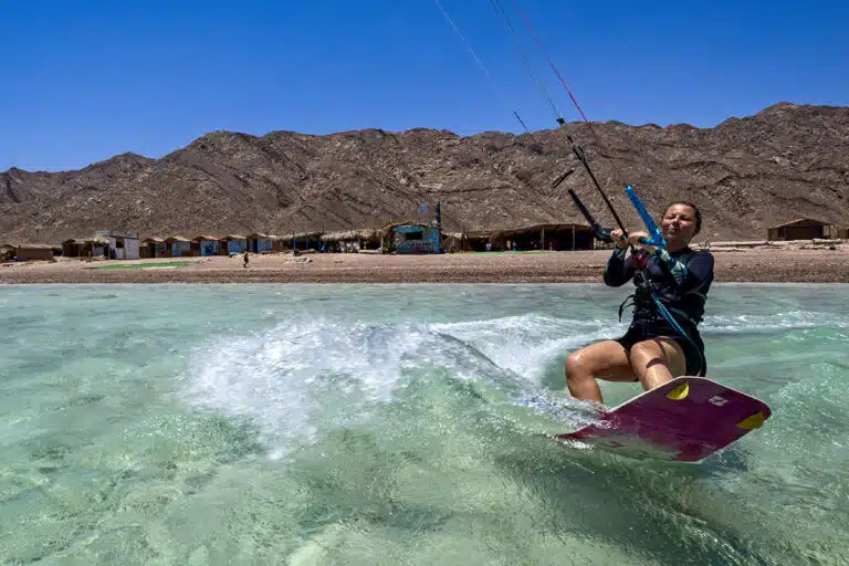 Turning on The Kiteboard at The Blue Lagoon Dahab Egypt